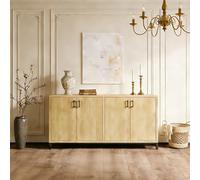 FEEOHOME Armoire de Cuisine en Bois, Buffet Bas, Meuble de Rangement avec poignée en métal, Chambre d'adultes avec 4 Portes, pour Chambre, Salon, Entrée, Bureau (4 Portes)