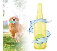 Feeon Jouet pour chien en forme de bouteille d'eau - Jouet couineur en caoutchouc durable pour chiens de petite, moyenne et grande taille - Jaune - Taille S