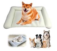 Feeon Tapis de refroidissement d'été en soie glacée pour animaux de compagnie pour chats et chiens, tapis d'été portable avec fond antidérapant pour chien (vert, taille M)