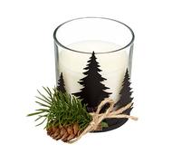 Feeric Christmas - Bougie Parfumée Pot en Verre avec Sapin et Pomme de pin 200 G