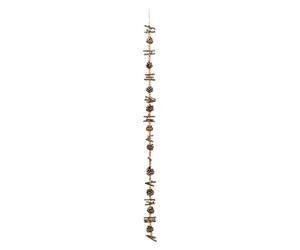 FEERIC CHRISTMAS - Guirlande de Noël en rondins et Perles de Bois L 150 cm