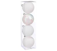FEERIC CHRISTMAS - Lot de 4 Boules de noël Blanches colorama de noël