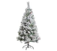 FEERIC CHRISTMAS - Sapin de Noël Artificiel Vert Floqué Neige et Pommes de pin H 180 cm Collection Minnesota