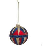 Fééric Lights and Christmas - Boule de Noël en Verre "La Piste" 9cm Rouge & Bleu G