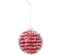 Fééric Lights and Christmas - Boule de Noël en Verre "Perles" 9cm Rouge Rouge G