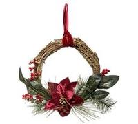 Couronne de Noël Poinsettia ""Soir"" 38cm Naturel