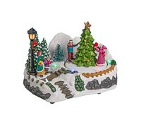 Village de noël animé et lumineux scène sapin