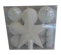 Fééric Lights and Christmas - Kit 18 Pièces Déco de Noël "Colorama" 23cm Blanc Blanc G