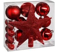 Fééric Lights and Christmas - Kit 18 Pièces Déco de Noël "Colorama" 23cm Rouge Rouge G