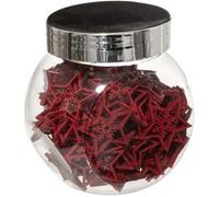 Fééric Lights and Christmas - Lot de 100 Etoiles en Bois "Bocal" 7cm Rouge