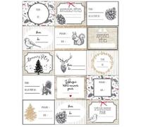 Fééric Lights and Christmas - Lot de 15 Étiquettes Cadeaux Pop 25cm Blanc