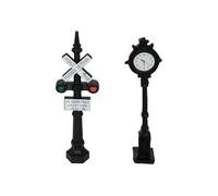 Fééric Lights and Christmas - Lot de 2 Accessoires Village de Noël "Signalisation Train" 9cm Multicolore