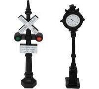 Fééric Lights and Christmas - Lot de 2 Accessoires Village de Noël "Signalisation Train" 9cm Multicolore Multicolore