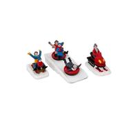 Fééric Lights and Christmas - Lot de 3 Personnages Village de Noël "Jeu Glisse" 19cm Multicolore