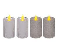 Fééric Lights and Christmas - Lot de 4 Bougies Votives "Colorama" 7cm Argent Argent G