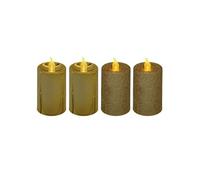 Fééric Lights and Christmas - Lot de 4 Bougies Votives "Colorama" 7cm Or