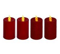 Fééric Lights and Christmas - Lot de 4 Bougies Votives "Colorama" 7cm Rouge Rouge G