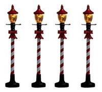 Lot de 4 Lampadaires à Led ""Village"" 10cm Rouge