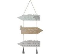 Fééric Lights and Christmas - Pancarte Murale Polaire 30cm Argent & Naturel