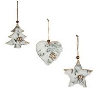 Paris Prix - Sujet De Noël 3 Formes bois 22cm Gris & Beige