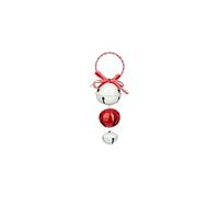Fééric Lights and Christmas - Sujet de Noël 3 Grelots "La Piste" 18cm Rouge & Blanc