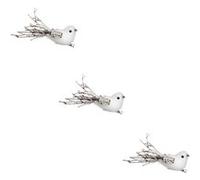 Fééric Lights and Christmas - Sujet de Noël 3 Oiseaux Glacé 15cm Blanc
