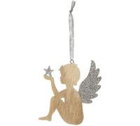 Fééric Lights and Christmas - Sujet de Noël Ange "Polaire" 19cm Naturel & Argent Argent G