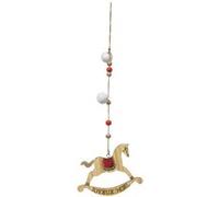 Fééric Lights and Christmas - Sujet de Noël Cheval à Bascule "La Piste" 34cm Beige