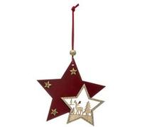 Fééric Lights and Christmas - Sujet de Noël Étoiles "Héritage" 20cm Rouge & Or rouge G