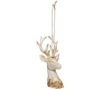 Fééric Lights and Christmas - Sujet de Noël Tête de Renne "Héritage" 10cm Blanc Blanc G