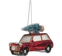 - Sujet De Noël Voiture vintage 10cm Rouge & Vert