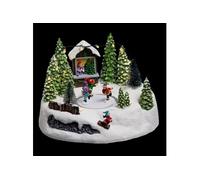 Village de Noël patinoire et forêt animé 13 LED à piles Feeric lights & christmas