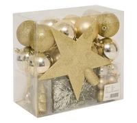 Atmosphera - Kits de Boules de Noël avec Cimier - Décoration de fêtes pour Sapin de Noël - 44 pièces Doré