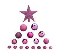 Atmosphera - Kits de Boules de Noël avec Cimier - Décoration de fêtes pour Sapin de Noël - 18 pièces Cassis