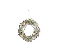 FEERIC LIGHTS & CHRISTMAS Couronne a suspendre avec des branches - 30 cm - Rouge