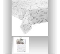 Nappe Motif Étoiles "Colorama" 140x240cm Blanc