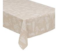 FEERIC LIGHTS & CHRISTMAS - Nappe de noël Refuge Beige Motifs Blancs 140x240cm