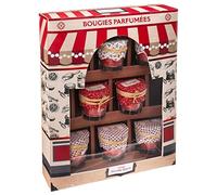 Féérie Lights & Christmas - Lot de 8 bougies parfumées, effet pot de confiture - Hauteur 5,50 cm - Rouge Rouge