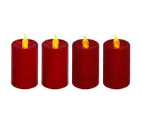 Feeric lights et christmas - Bougies led colorama de noël lot de 4 votives rouge