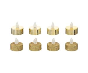 Feeric lights et christmas - Bougies led colorama de noël lot de 8 chauffe-plats or