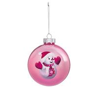 Boule de NoÃ«l DÃ©co Douceur des Neiges 8cm Rose Rose