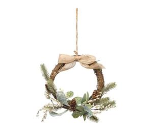 Feeric Lights et Christmas - Couronne de noël Branche et Houx d36cm