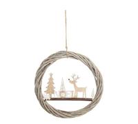 Feeric Lights et Christmas - Couronne de noël en Bois tressée d. 30 cm