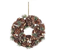 Feeric Lights et Christmas - Couronne de noël Marron glacé Pommes de pin d34cm