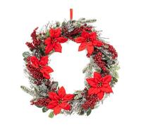 Feeric Lights et Christmas - Couronne de noël Poinsettia d50cm