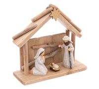 Feeric Lights et Christmas - Crèche de noël avec santons 3 santons sculptés h19cm