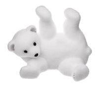 FEERIC Christmas - Sujet de noël Ours en Peluche Blanc floqué H21 cm sous Son Manteau Blanc