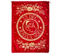 Paris Prix - Hotte De Noël Imprimée vintage 70cm Rouge & Or Rouge G