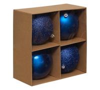 Feeric Lights et Christmas - Lot de 4 Boules d.10cm polystyrène recyclé Bleu Nuit