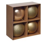 Feeric Lights et Christmas - Lot de 4 Boules d.10cm polystyrène recy oré